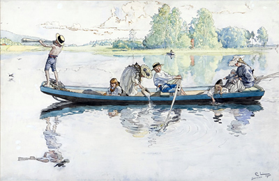 Carl Larsson - På vikingatåg i Dalom, år 1900