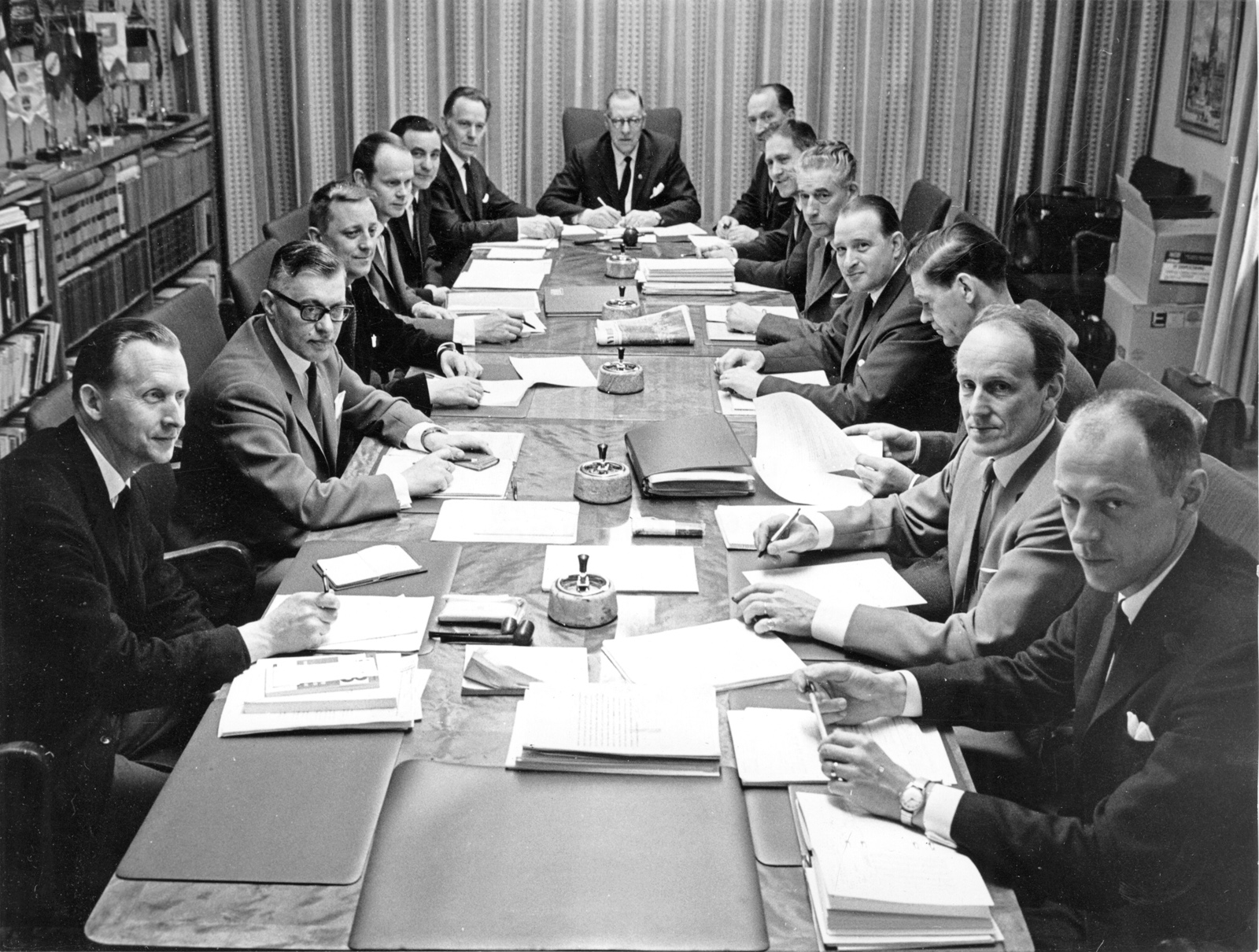 Polisförbundet, förbundsstyrelsen före 1968 års kongress. Foto Björn Myrman.
